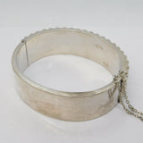 Victorian Sterling Silver Etruscan Style Hinged Cuff Bangle Antique c1880