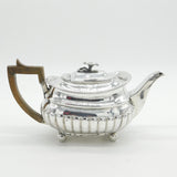 George III Sterling Silver Fluted Teapot Antique 1811 London Solomon Hougham