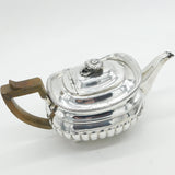 George III Sterling Silver Fluted Teapot Antique 1811 London Solomon Hougham