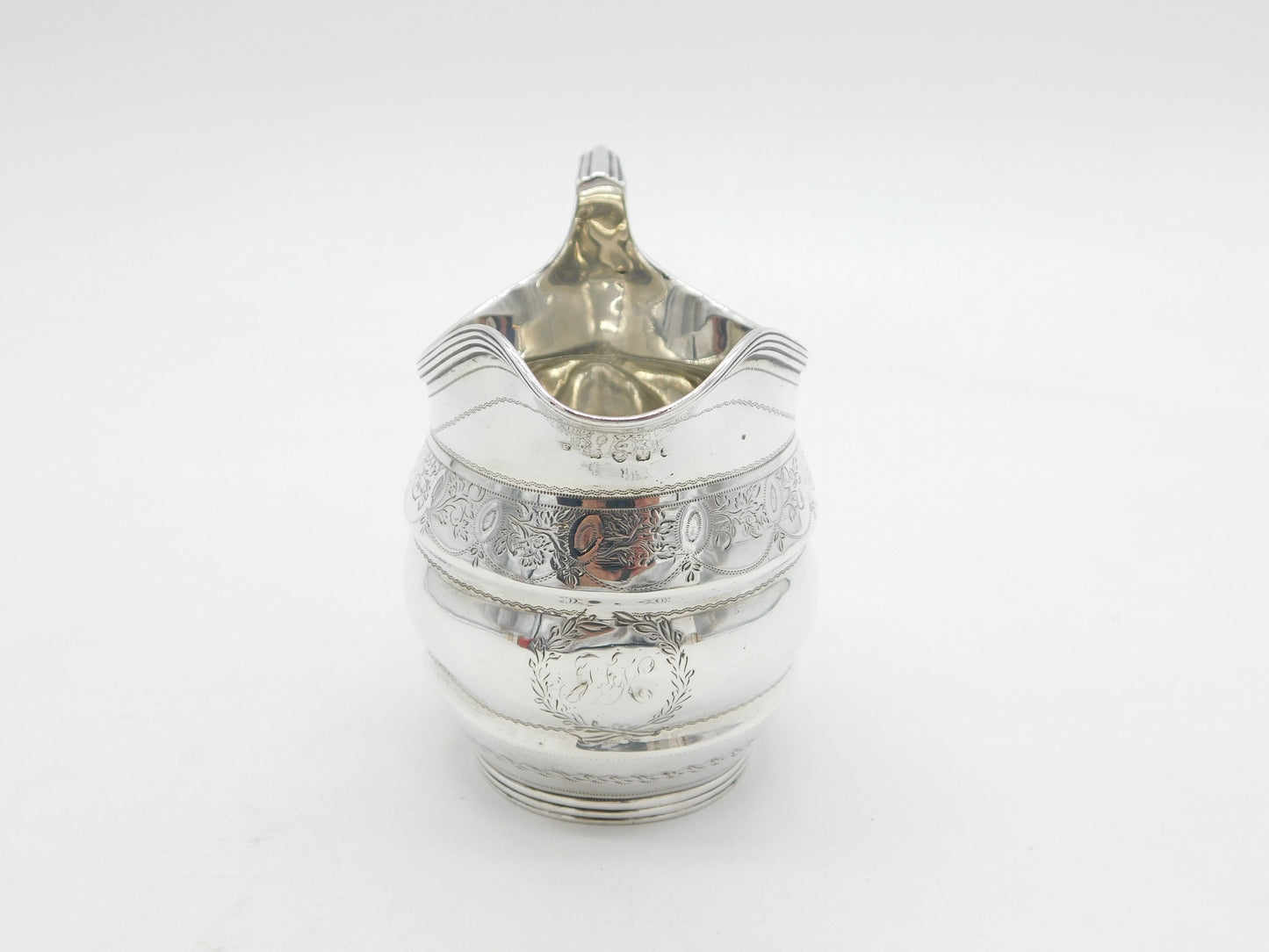 George III Sterling Silver Floral Pattern Cream Jug Antique 1804 London
