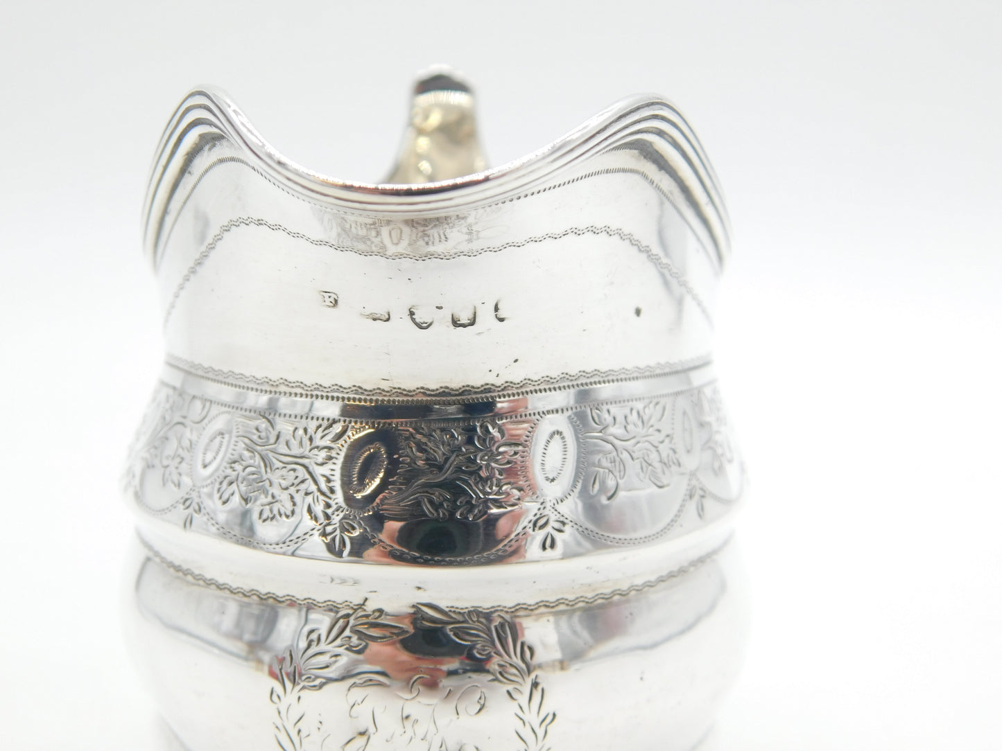 George III Sterling Silver Floral Pattern Cream Jug Antique 1804 London