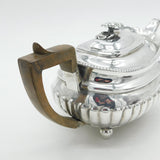 George III Sterling Silver Fluted Teapot Antique 1811 London Solomon Hougham