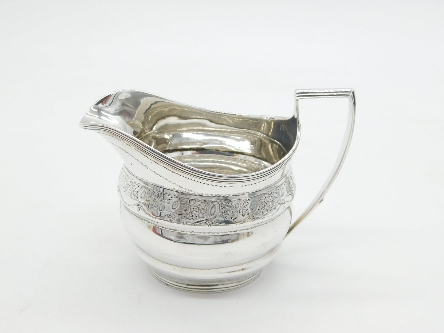 George III Sterling Silver Floral Pattern Cream Jug Antique 1804 London