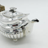 George III Sterling Silver Fluted Teapot Antique 1811 London Solomon Hougham