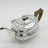 George III Sterling Silver Fluted Teapot Antique 1811 London Solomon Hougham