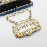 Georgian Sterling Silver Sherry Decanter Label Antique 1816 London George III