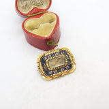 Georgian 9ct Gold & Black Enamel 'In Memory Of' Mourning Brooch 1837 Antique