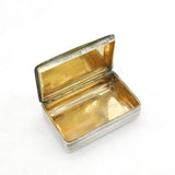 George III Sterling Silver Gilded Snuff Box Antique 1813 Birmingham John Shaw