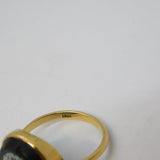 Grand Tour 9ct Gold Mounted Micro Mosaic Classical Scene Ring Antique c1830