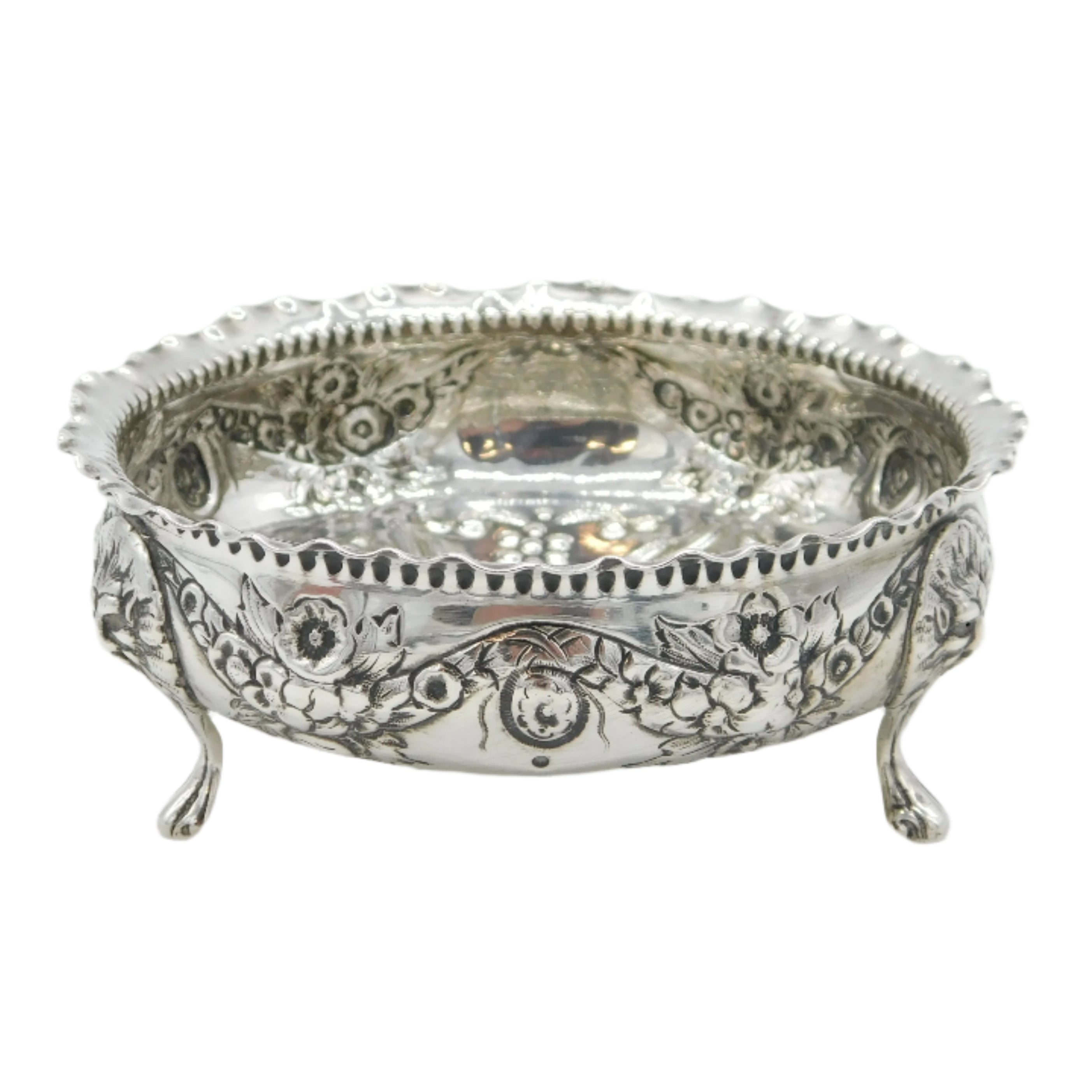 Victorian Silver Lion Mask Bowl Antique