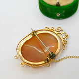 Victorian 9ct Gold Mounted Hebe & Eagle Shell Cameo Brooch Antique c1860