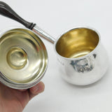 Sterling Silver & Wooden Bobbin Handle Brandy Warmer Vintage 1991 London