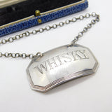 Georgian Sterling Silver Bright Cut Whisky Decanter Label Antique 1819 London