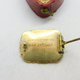 Georgian 9ct Gold & Black Enamel 'In Memory Of' Mourning Brooch 1837 Antique