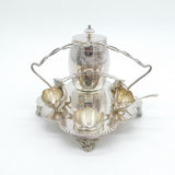 Victorian Novelty Silver Plated Large Boiled Egg Serving Set Antique c1890