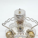 Victorian Novelty Silver Plated Large Boiled Egg Serving Set Antique c1890