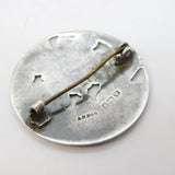 Sterling Silver Colourful Enamel Floral Brooch Pin Antique 1921 Birmingham Deco