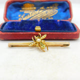 15ct Gold, Peridot & Pearl Suffragette Insect Brooch Antique c1910 Edwardian