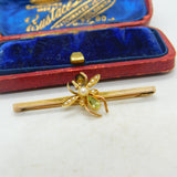 15ct Gold, Peridot & Pearl Suffragette Insect Brooch Antique c1910 Edwardian