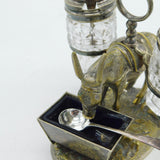 Victorian Silver Plated Novelty Donkey Form Cruet Set Antique c1880 Kitemark