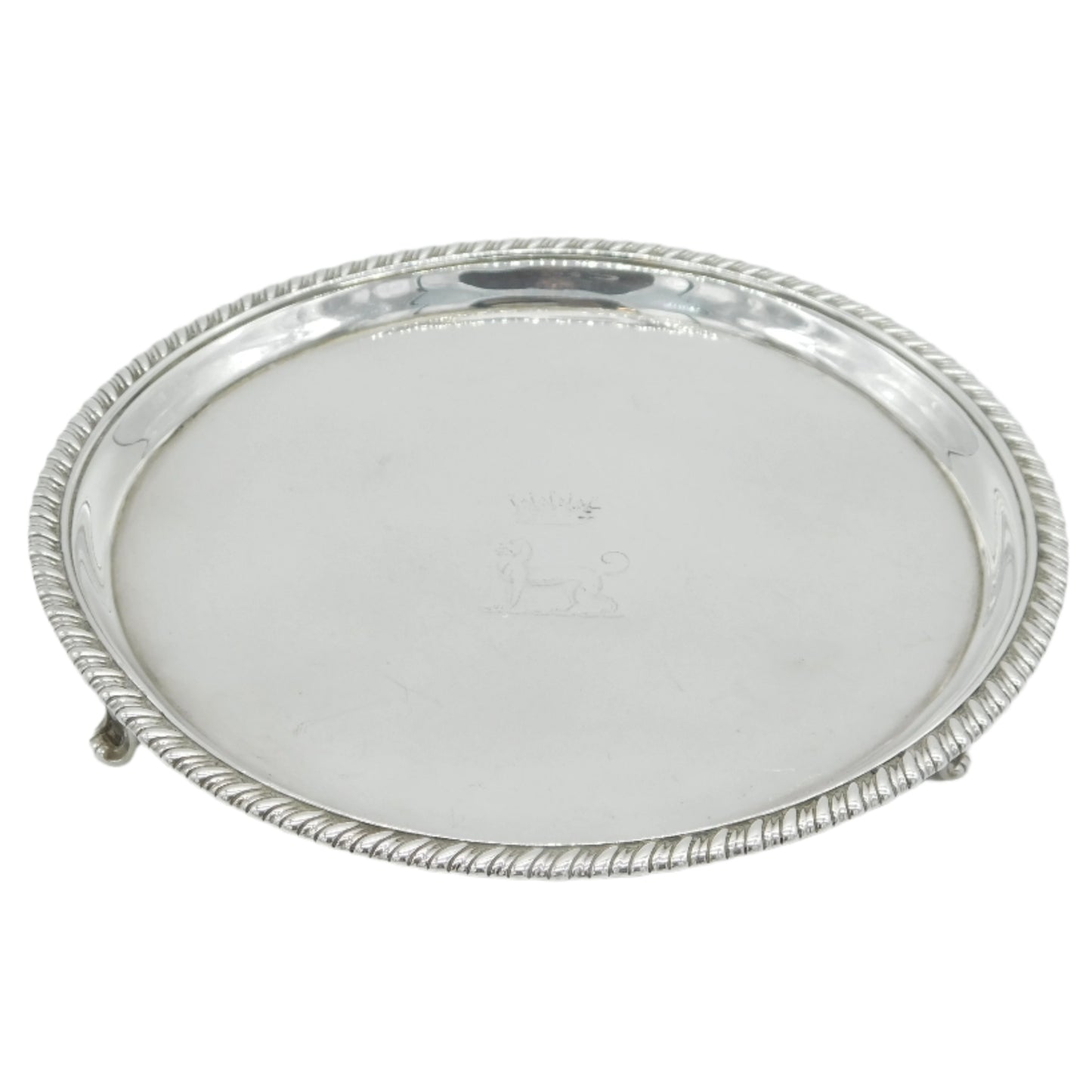 Antique Georgian Silver Salver Dish
