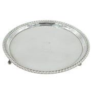 George III Sterling Silver Heraldic Crested Salver Dish Antique 1785 London