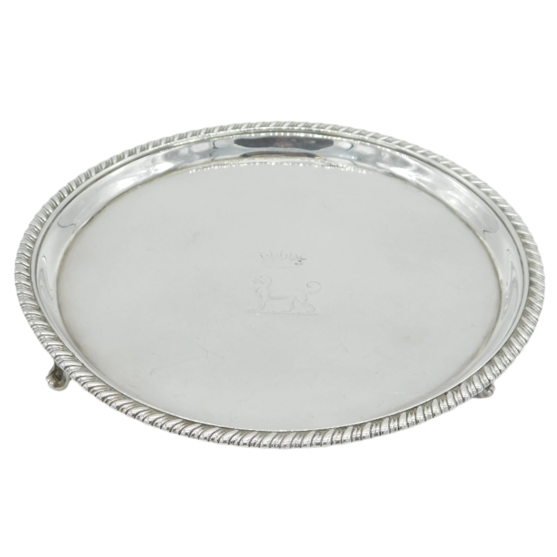 Antique Georgian Silver Salver Dish