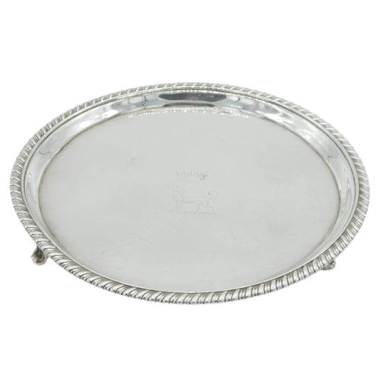 Antique Georgian Silver Salver Dish