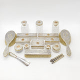Victorian Haig Family Sterling Silver Cut Glass 17-Piece Dressing Table Set 1875 London