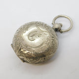 Edwardian Sterling Silver Floral Sovereign Case Fob Antique 1905 Birmingham