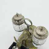 Victorian Silver Plated Novelty Donkey Form Cruet Set Antique c1880 Kitemark
