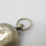 Edwardian Sterling Silver Floral Sovereign Case Fob Antique 1905 Birmingham