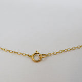 15ct Yellow Gold, Blue Glass & Pearl Lavalier Drop Necklace Antique c1930 Deco