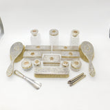 Victorian Haig Family Sterling Silver Cut Glass 17-Piece Dressing Table Set 1875 London
