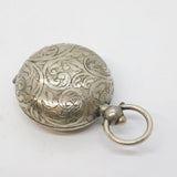Edwardian Sterling Silver Floral Sovereign Case Fob Antique 1905 Birmingham