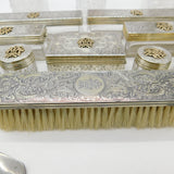 Victorian Haig Family Sterling Silver Cut Glass 17-Piece Dressing Table Set 1875 London