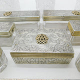 Victorian Haig Family Sterling Silver Cut Glass 17-Piece Dressing Table Set 1875 London