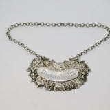 William IV Sterling Silver Hollands Gin Vine Pattern Decanter Label Antique 1835 Birmingham