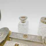 Victorian Haig Family Sterling Silver Cut Glass 17-Piece Dressing Table Set 1875 London
