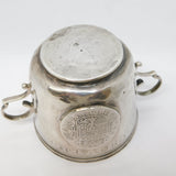 18th Century French .950 Silver Spanish Coin Set Porringer Cup Antique c1750