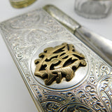 Victorian Haig Family Sterling Silver Cut Glass 17-Piece Dressing Table Set 1875 London