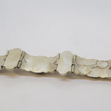 Mexican Chunky Sterling Silver Amethyst Cabochon Statement Bracelet Vintage
