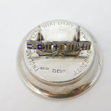 Admiral Lord Nelson Sterling Silver Enamel Sailing Flags Menu Holder Antique 1905 Birmingham