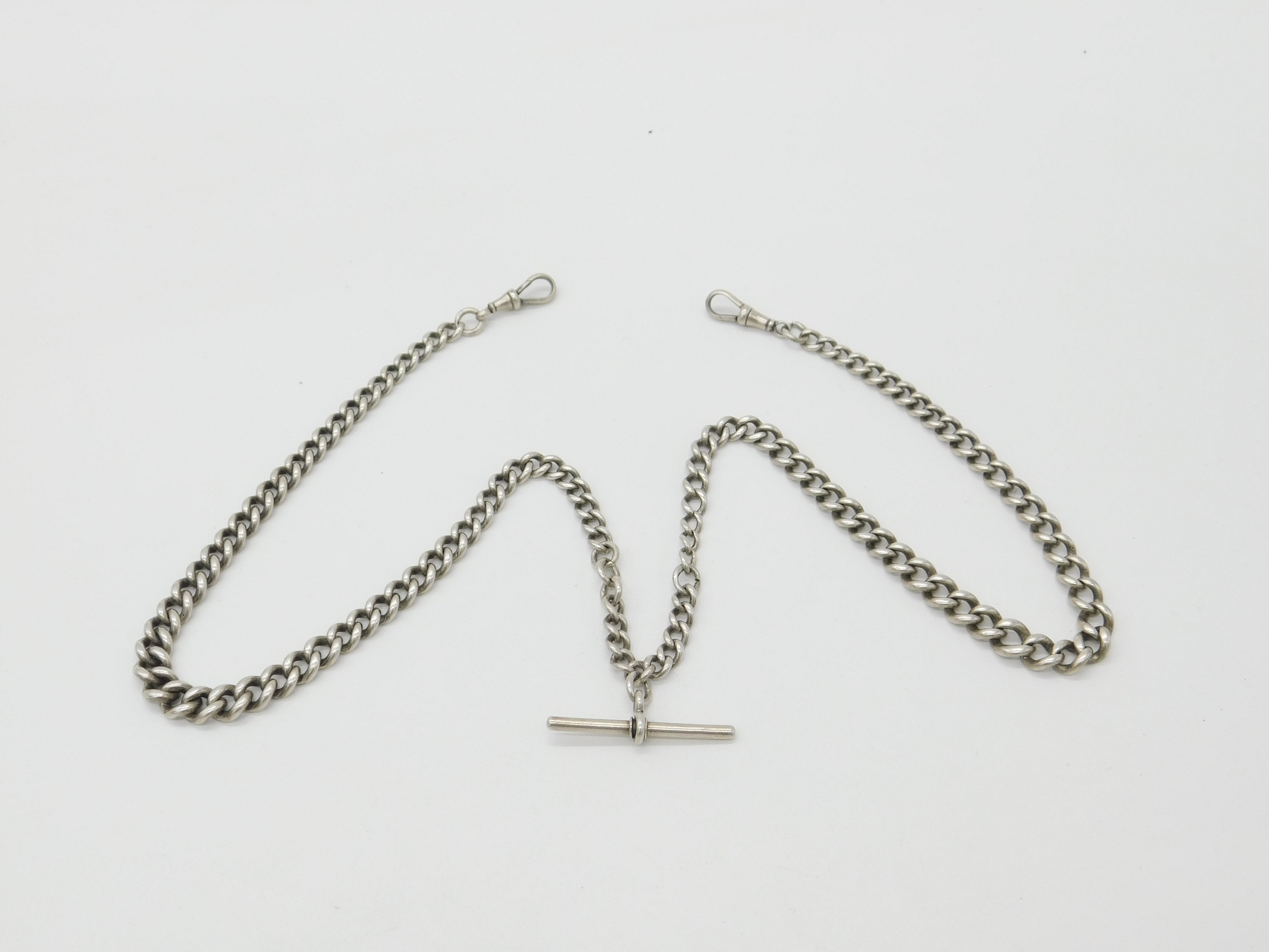 Victorian Sterling Silver Double Albert Graduating Watch Chain 1873 Lo ...