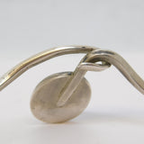 Sterling Silver Cabochon Moss Agate Statement Bangle Bracelet Vintage c1970