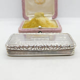 Georgian Sterling Silver Gilded Snuff Box Antique 1827 Birmingham Regency