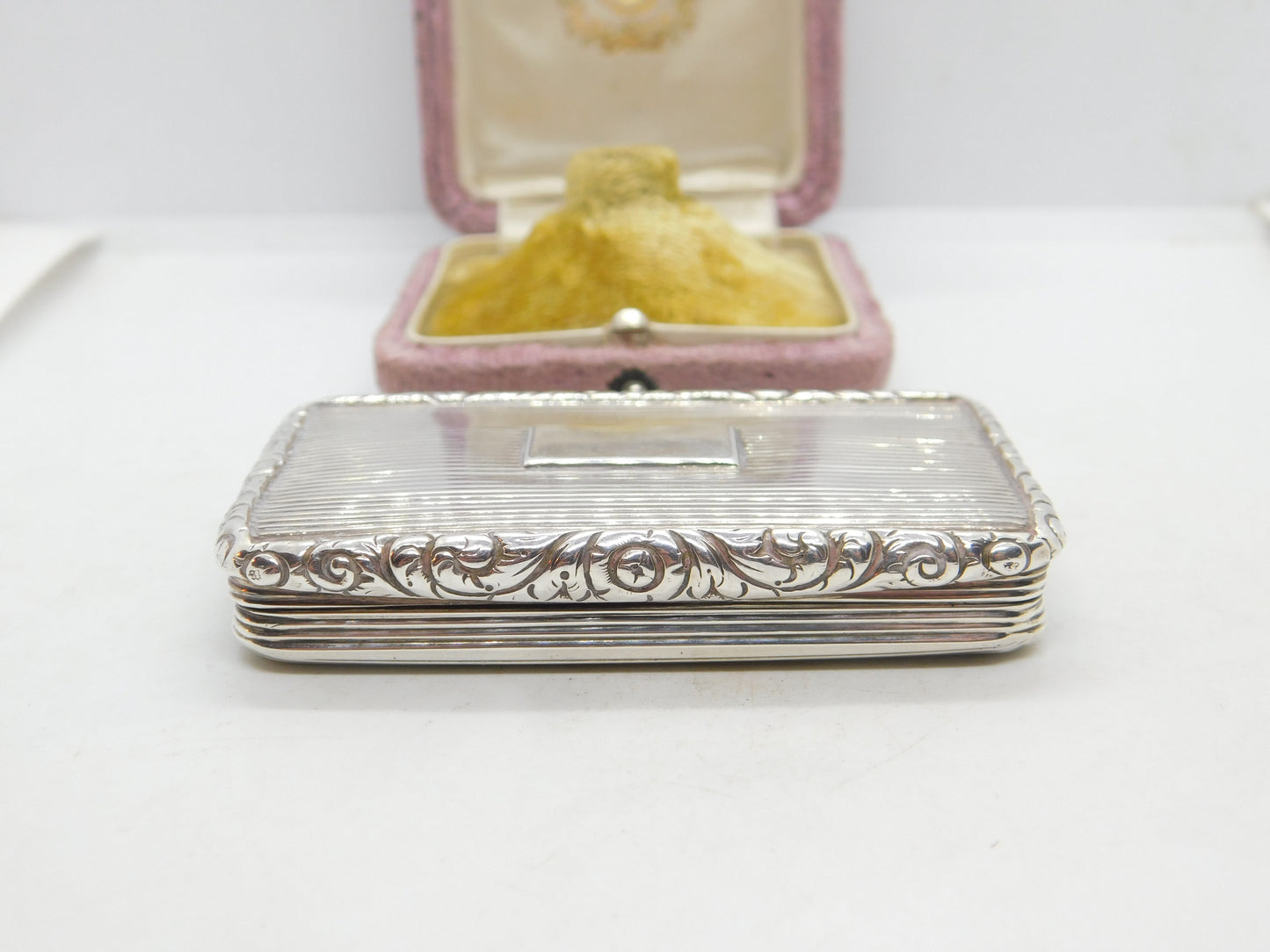 Georgian Sterling Silver Gilded Snuff Box Antique 1827 Birmingham Regency