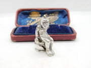 Victorian Silver Plated Monkey on the Loo Novelty Cigar Cutter Fob Antique c1860