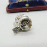 Victorian Silver Plated Monkey on the Loo Novelty Cigar Cutter Fob Antique c1860