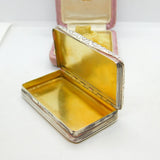 Georgian Sterling Silver Gilded Snuff Box Antique 1827 Birmingham Regency